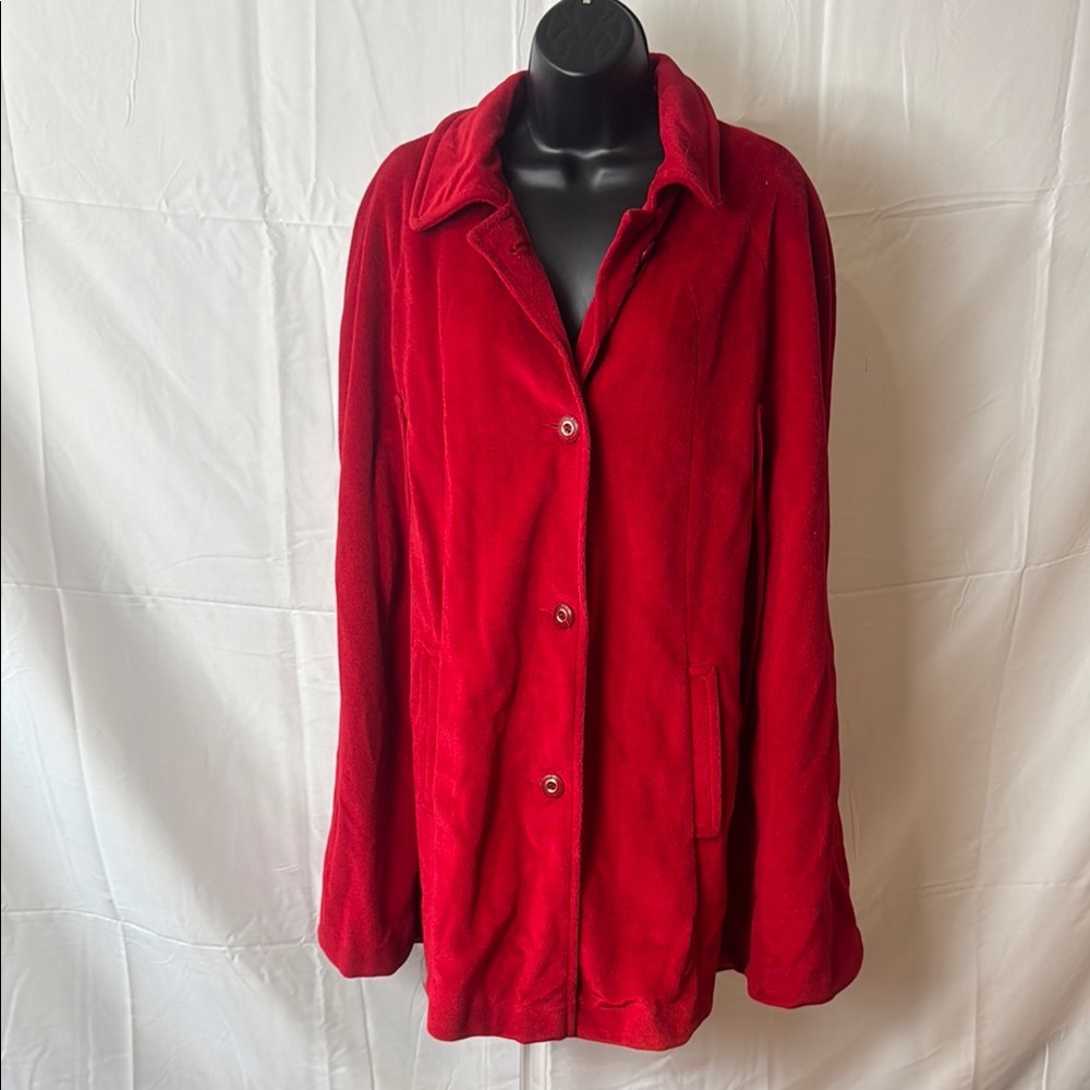 Elegant Red Teddy Jacket for Women